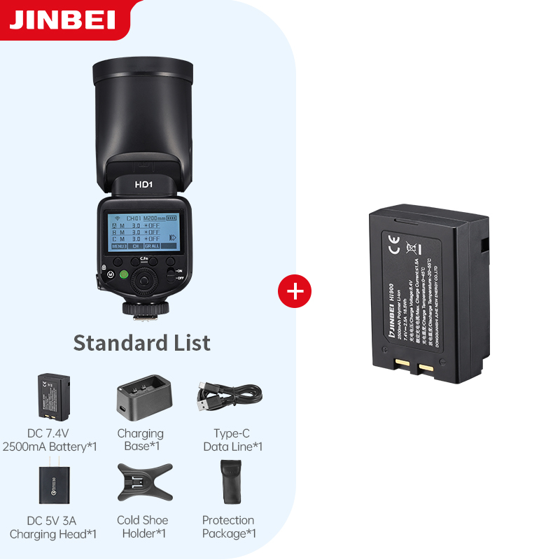 Photography Lighting With Flash - ชุดไฟแฟลชกล้องถ่ายภาพกลางแจ้ง JINBEI HD-1 หัวกลม HSS Speedlite