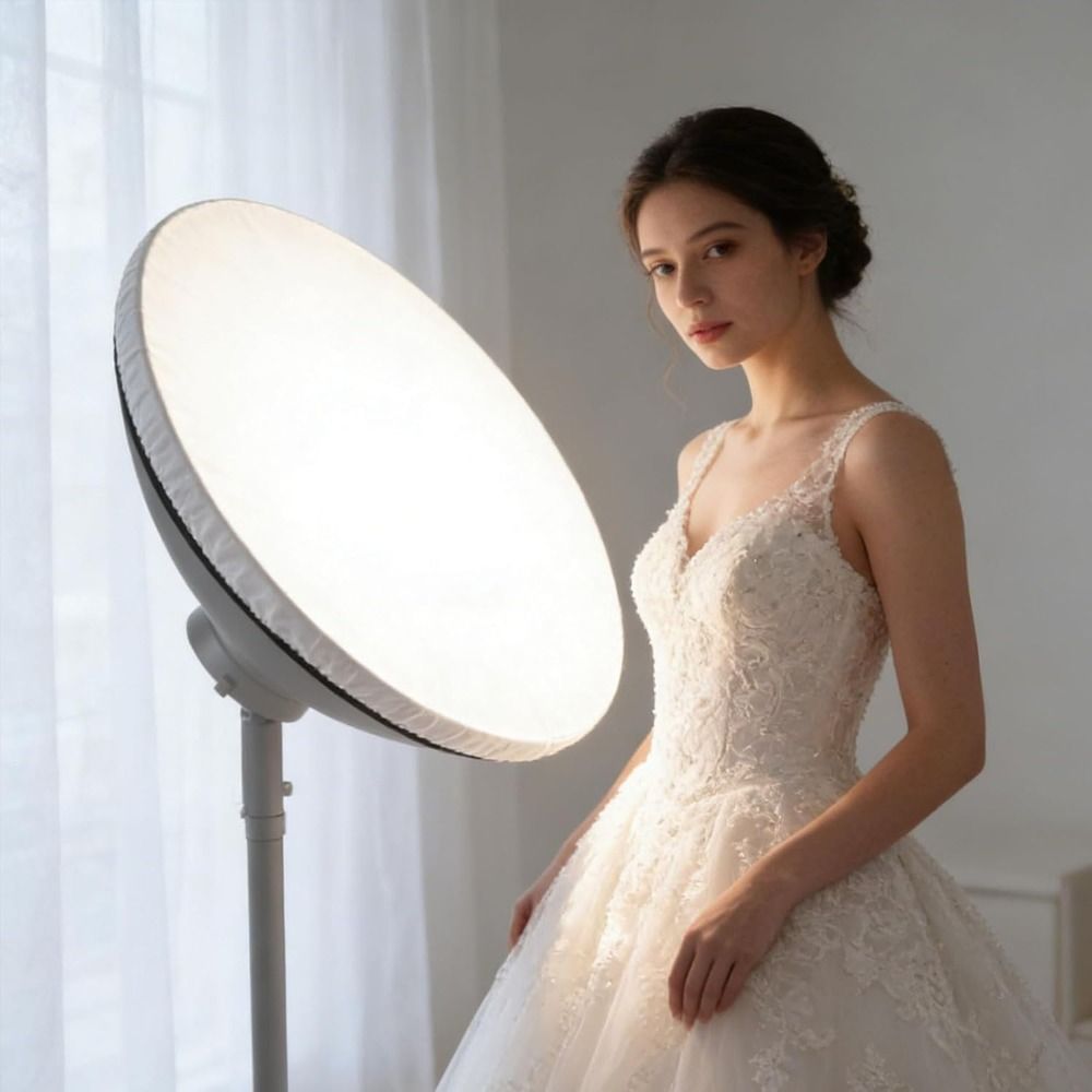 Beauty Dish 55Cm - ถุงกระจายแสงสีขาวแบบนุ่ม ผ้ากระจายแสงไนลอนมาตรฐาน 42/52 ซม. สำหรับไฟสตูดิโอ