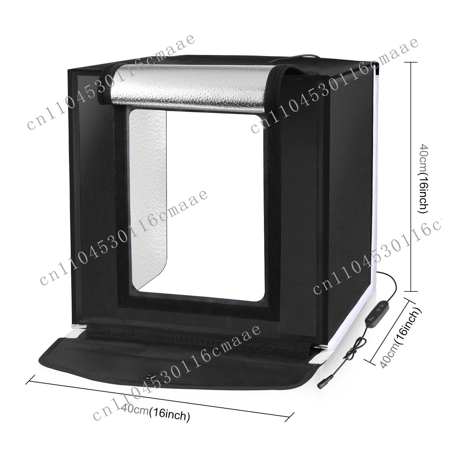 Photography Lighting Kit Portable - กล่องถ่ายภาพสตูดิโอพกพาออลอินวันสำหรับสมาร์ทโฟน ขนาด 40 ซม. พร้อมชุดไฟ LED