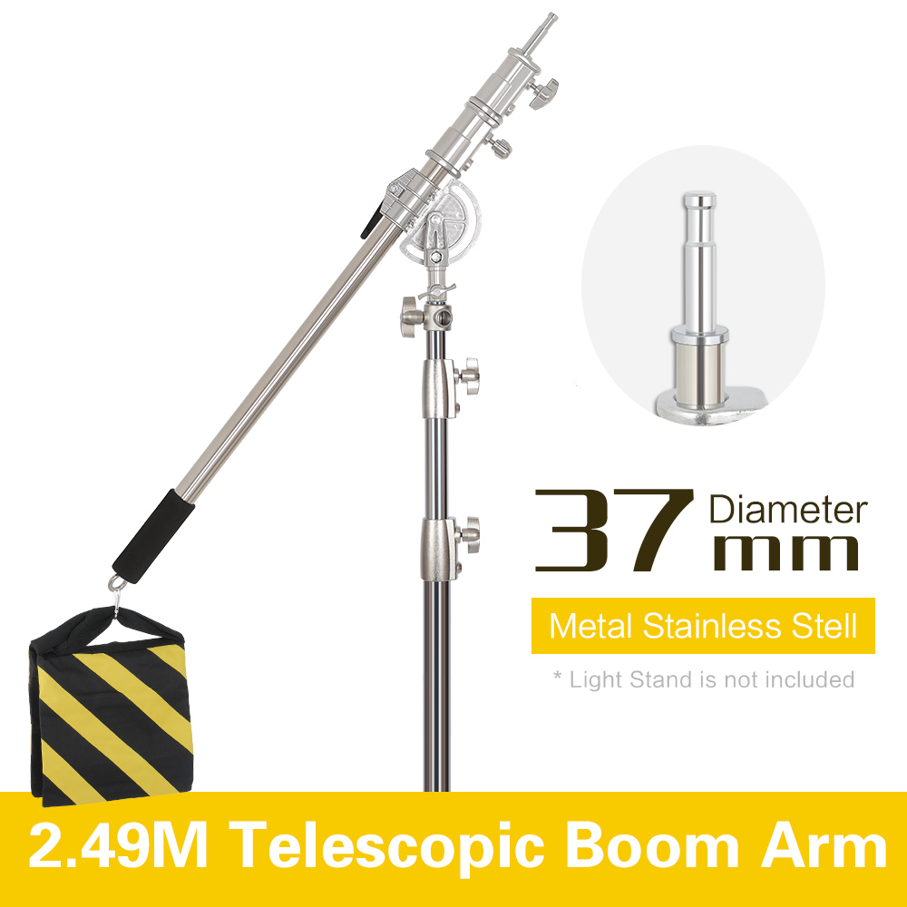 Photography Lighting Kits - ความยาว 2.49M Cross Arm ชุดสแตนเลสขาตั้งน้ําหนักกระเป๋าอุปกรณ์เสริมสําหรับสตูดิโอถ่ายภาพ Extension