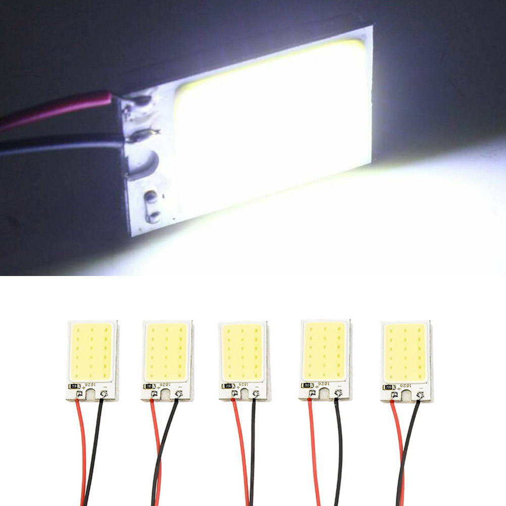 Interior Photography Lighting - 5 ชิ้นสีขาว COB 18 LED ชิปแผงไฟภายในรถหลอดไฟสำหรับ