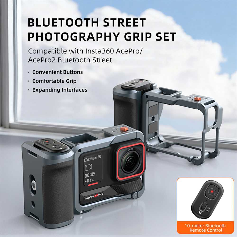 Photography Video Lighting Kit With Adjustable Tripod Stand - ชุดอุปกรณ์จับถือแบบพกพา VRIG GA-08 บลูทูธ สำหรับกล้อง Insta360