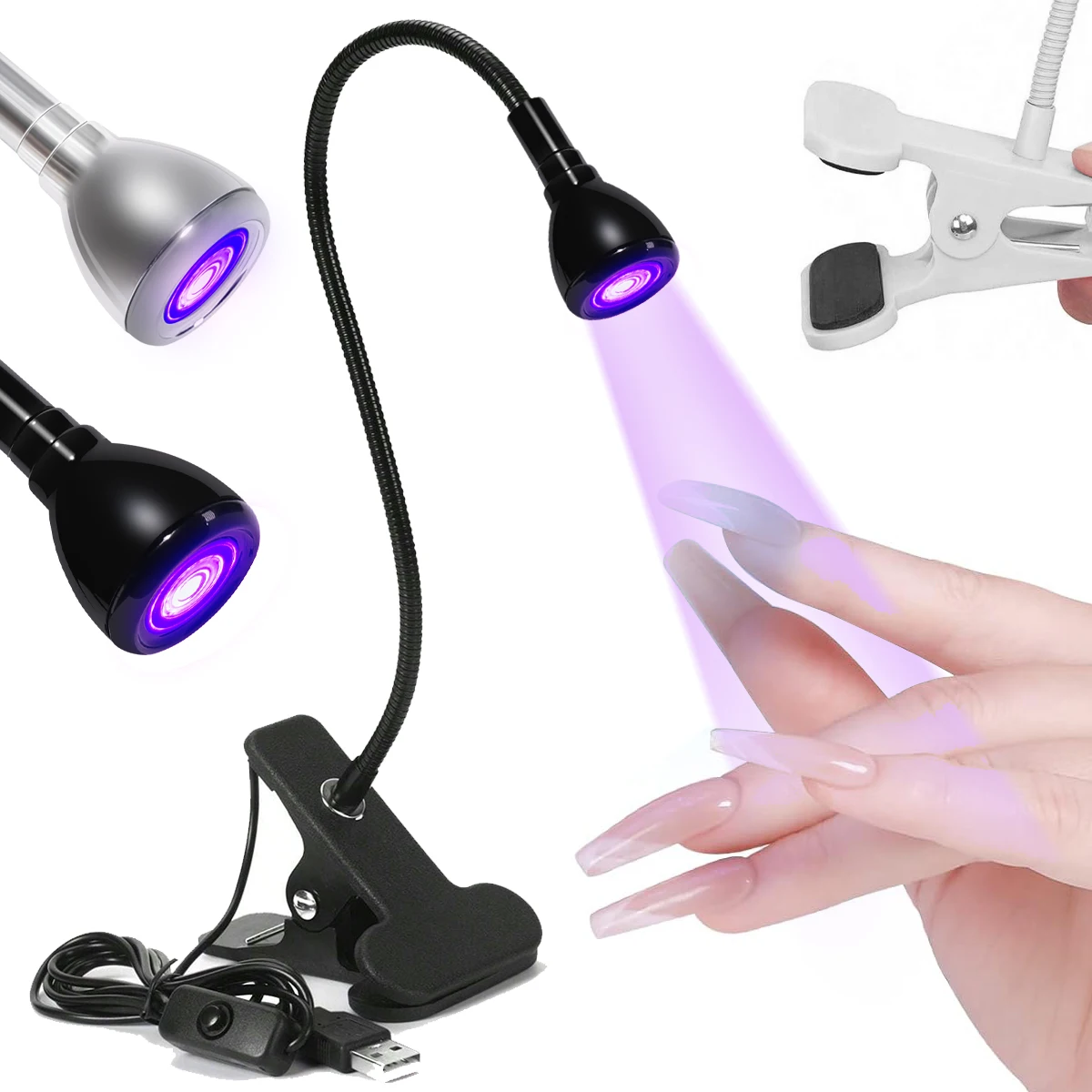 Photography Lighting Gels - LED UV Light สําหรับแห้งเล็บเจล Clip-On โต๊ะแบบยืดหยุ่น