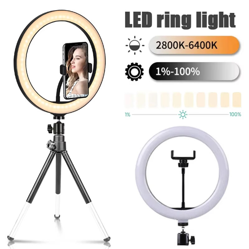 Photography Lighting Circle - ไฟวงแหวนเซลฟี่ขนาด 10 นิ้ว ไฟเสริมสำหรับถ่ายภาพ ไฟ LED