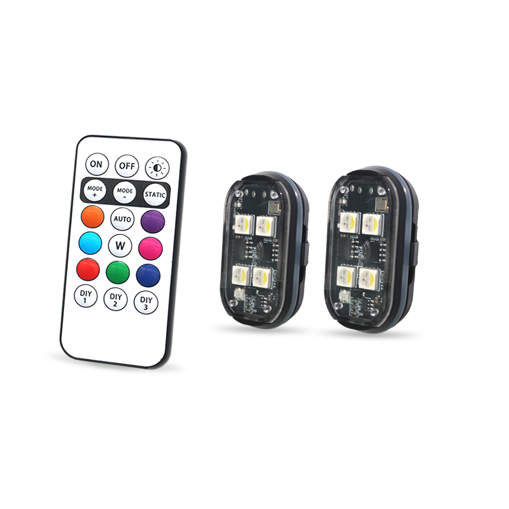 Interior Photography Lighting - 2 PC RGB รถ Ambient Light,เปลี่ยนสีรถตกแต่งพร้อมรีโมทคอนโทรล,ชาร์จรถ