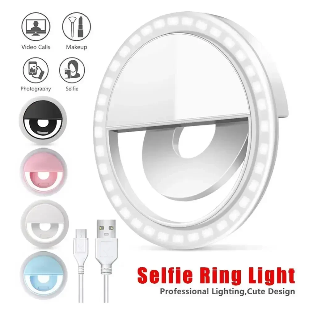 Photography Lighting Circle - LED Selfie Ring Light โทรศัพท์มือถือ Clip-On