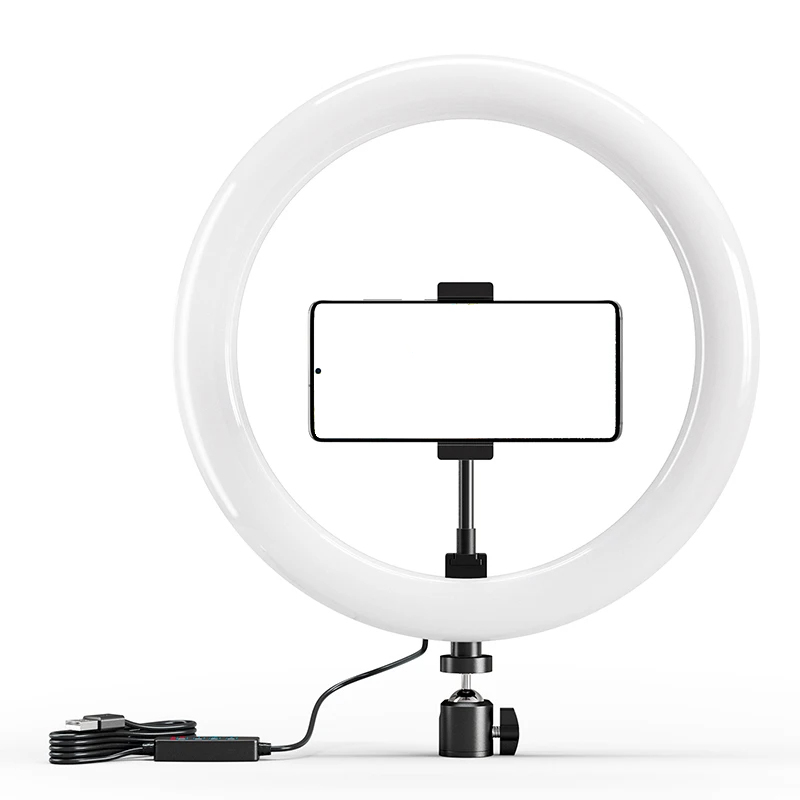Photography Lighting Circle - 10 นิ้ว LED Selfie แหวนแสงวงกลมเติมแสงรอบโคมไฟสําหรับ TK
