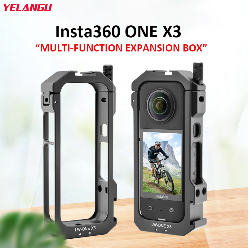 Insta360 Camera X3 - เคสโลหะป้องกัน YELANGU สำหรับ Insta360 X3 พร้อมขาตั้งแบบ