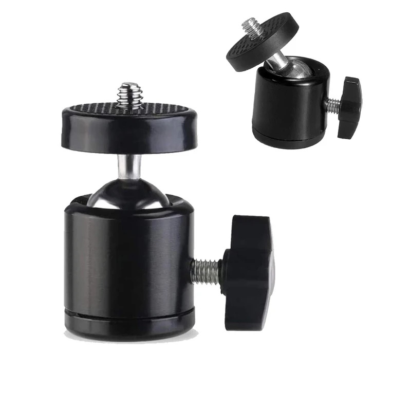 Photography Video Lighting Kit With Adjustable Tripod Stand - อะแดปเตอร์หัวบอลแบบมีรูสกรูขนาด 1/4 นิ้ว สำหรับติดตั้งกล้องบนขาตั้งกล้อง พร้อมตัวล็อค สำหรับยึดไฟ