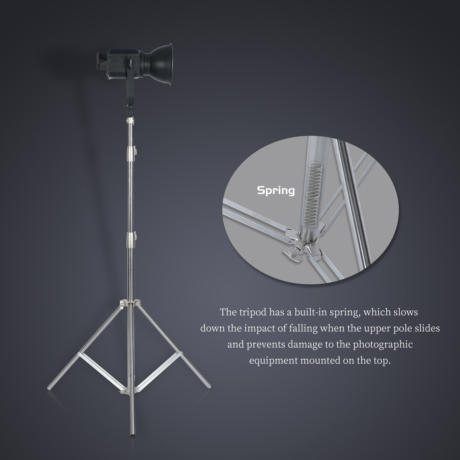 SH 2.8M สแตนเลสสตีลขาตั้ง Heav - Photography Video Lighting Kit With Adjustable Tripod Stand บทวิจารณ์และราคา