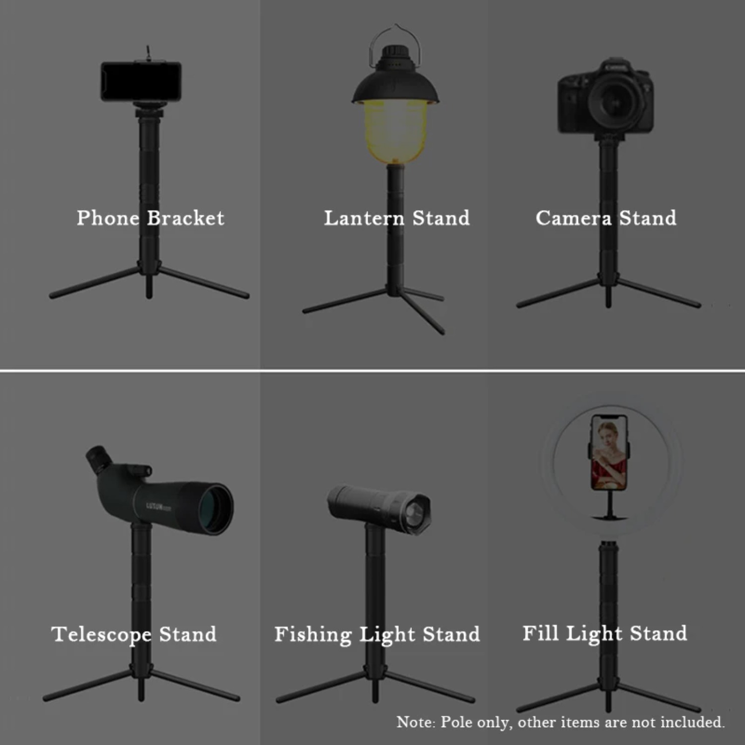 ขาตั้งโคมไฟอลูมิเนียมแบบพับได้ - Photography Video Lighting Kit With Adjustable Tripod Stand บทวิจารณ์และราคา