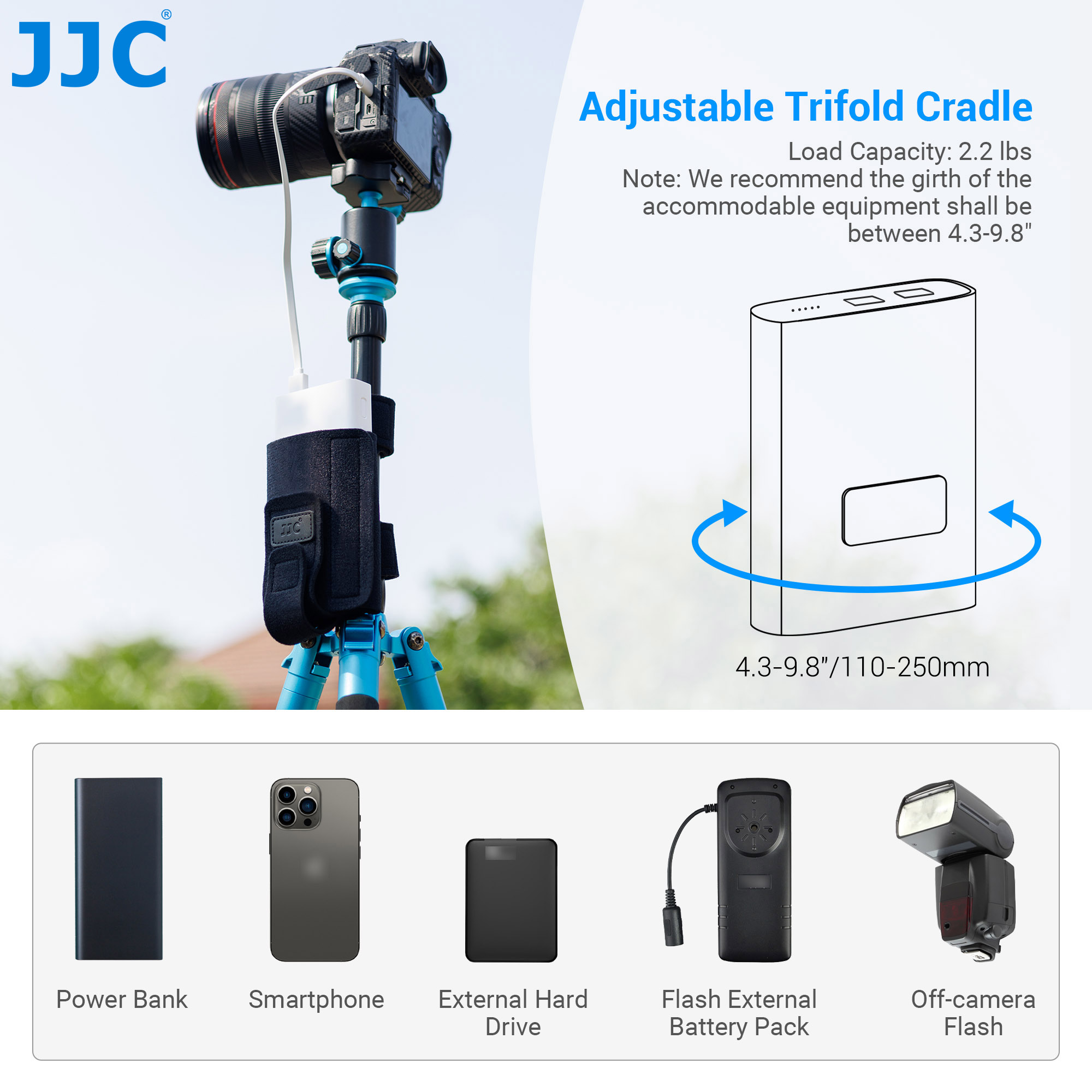 JJC อุปกรณ์ยึดสาย Cradle ขาตั้ - Photography Video Lighting Kit With Adjustable Tripod Stand บทวิจารณ์และราคา