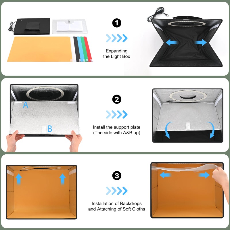 ชุดกล่องไฟสตูดิโอถ่ายภาพ Light - Photography Lighting Kit Portable บทวิจารณ์และราคา