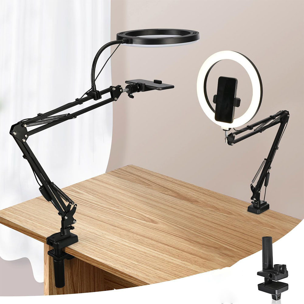 ไฟวงแหวนพร้อมขาตั้งและที่วางโท - Photography Video Lighting Kit With Adjustable Tripod Stand บทวิจารณ์และราคา