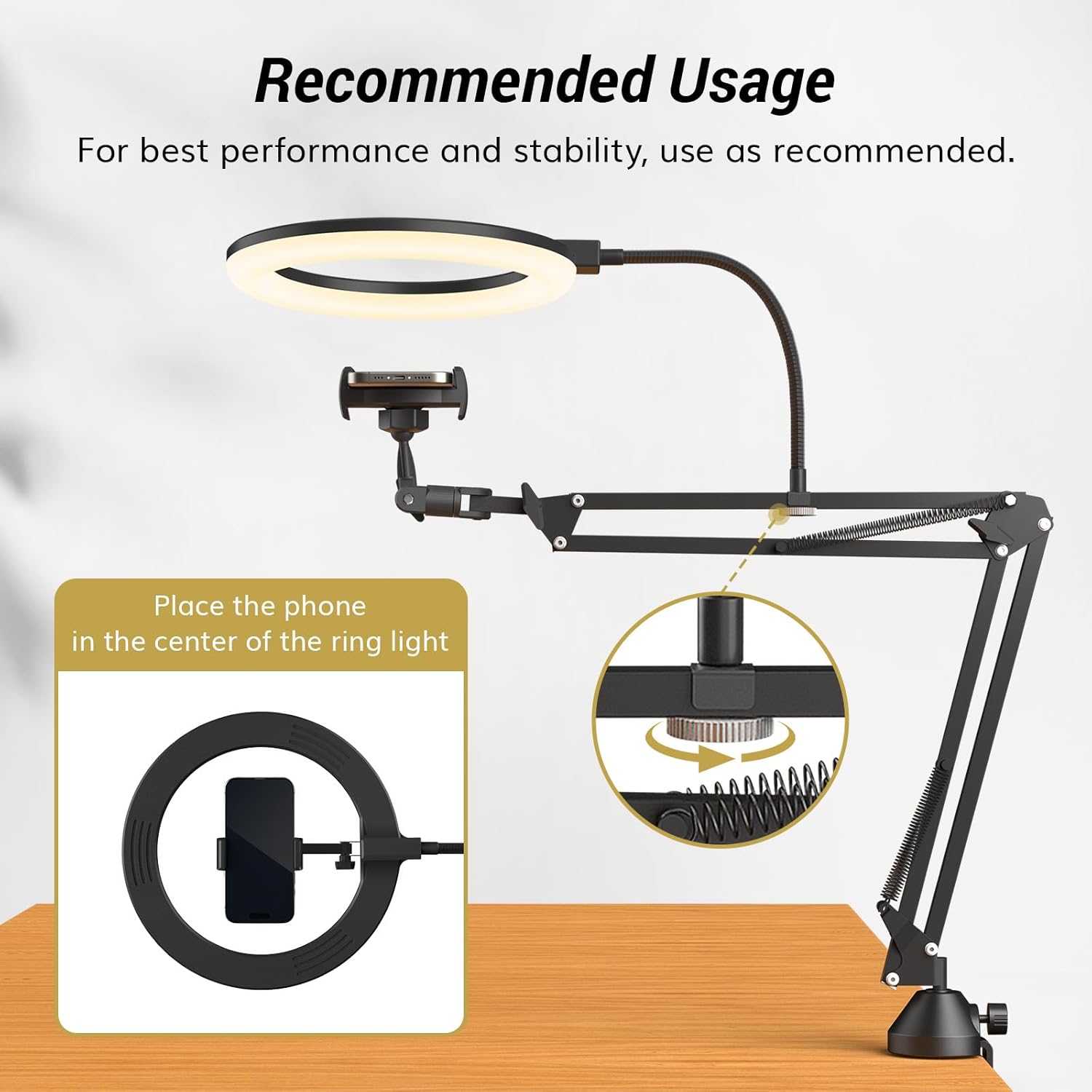 ไฟวงแหวนพร้อมขาตั้งและที่วางโท - Photography Video Lighting Kit With Adjustable Tripod Stand บทวิจารณ์และราคา