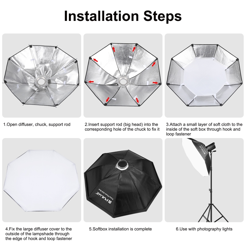 Puluz แผ่นกระจายแสงแปดเหลี่ยม9 - Photography Lighting With Flash บทวิจารณ์และราคา