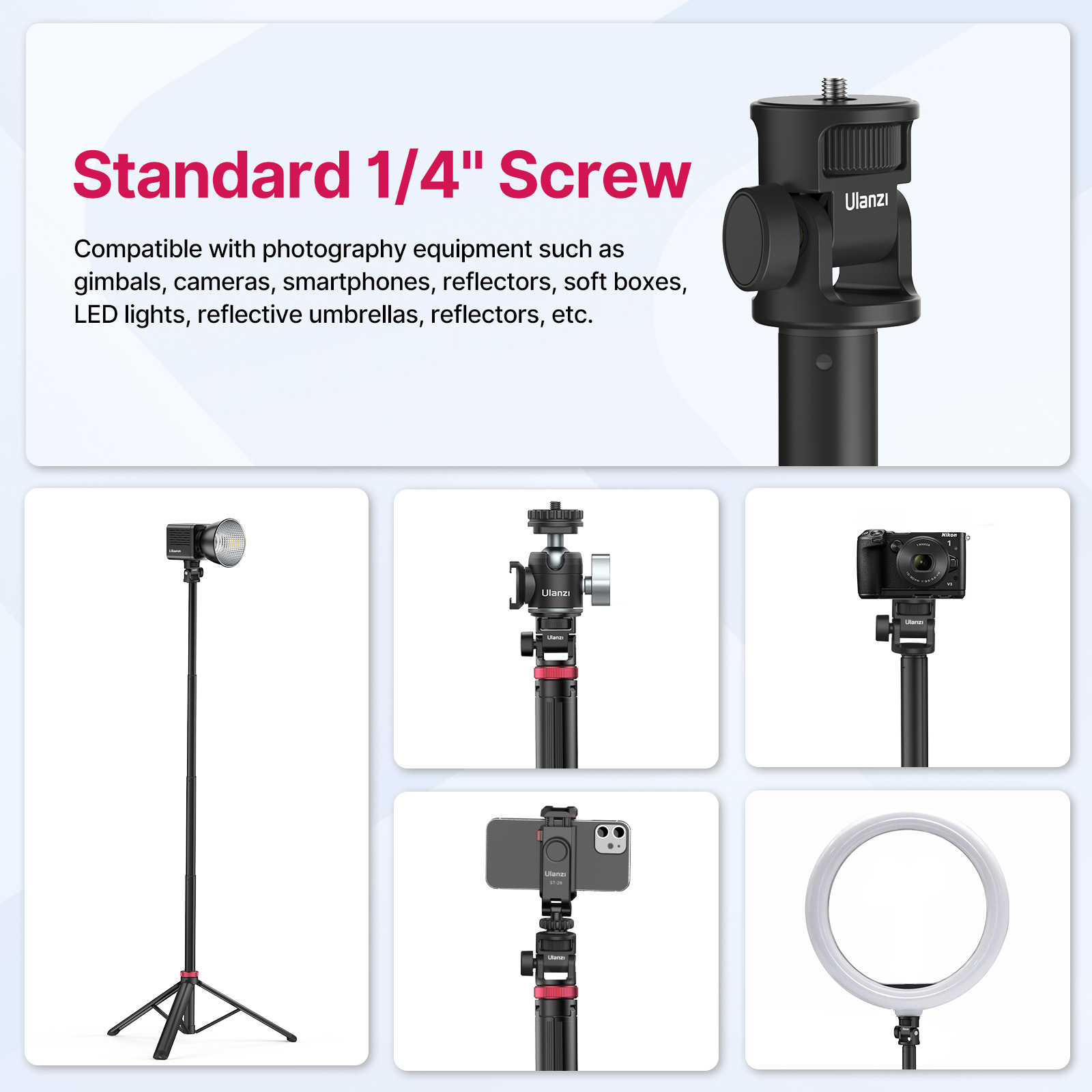 Ulanzi MT-79 2M แบบพกพา Univer - Photography Video Lighting Kit With Adjustable Tripod Stand บทวิจารณ์และราคา