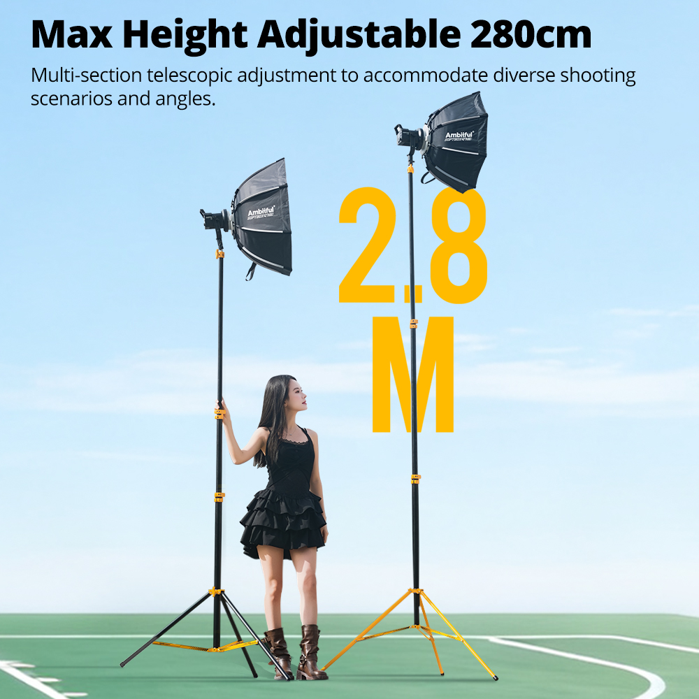 ขาตั้งไฟสตูดิโอแบบมีเบาะลม AMB - Photography Video Lighting Kit With Adjustable Tripod Stand บทวิจารณ์และราคา