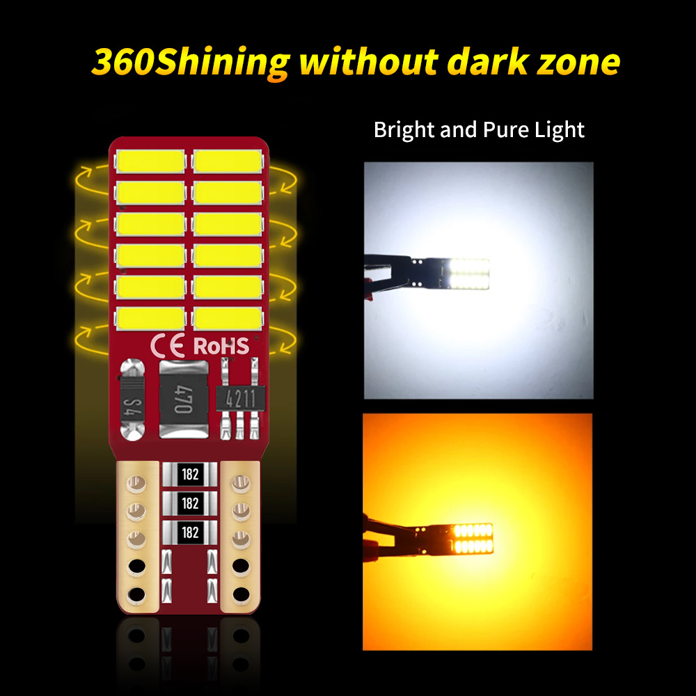 T10 LED W5W 2-10ชิ้นหลอดไฟ LED - Interior Photography Lighting บทวิจารณ์และราคา