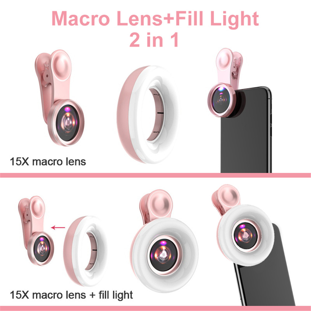 เลนส์มือถือ 15X Macro เลนส์โทร - Photography Lighting Circle บทวิจารณ์และราคา