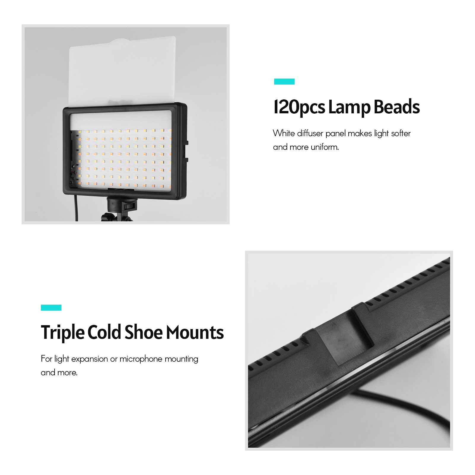 Andoer ชุดแฟลชวิดีโอ LED 2ชิ้น - Photography Video Lighting Kit With Adjustable Tripod Stand บทวิจารณ์และราคา