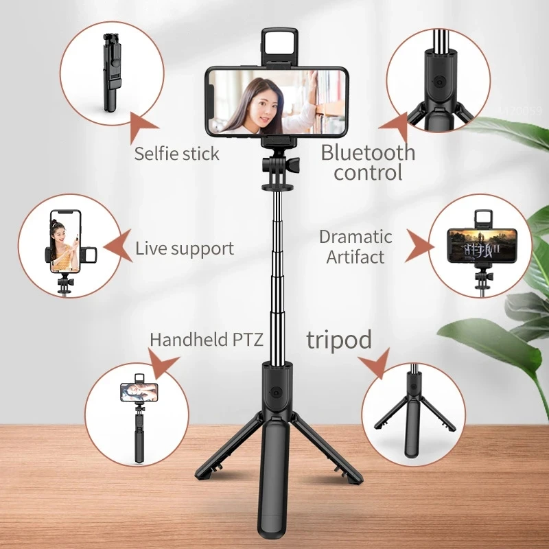 ขาตั้งกล้องเซลฟี่บลูทูธไร้สายพ - Photography Video Lighting Kit With Adjustable Tripod Stand บทวิจารณ์และราคา