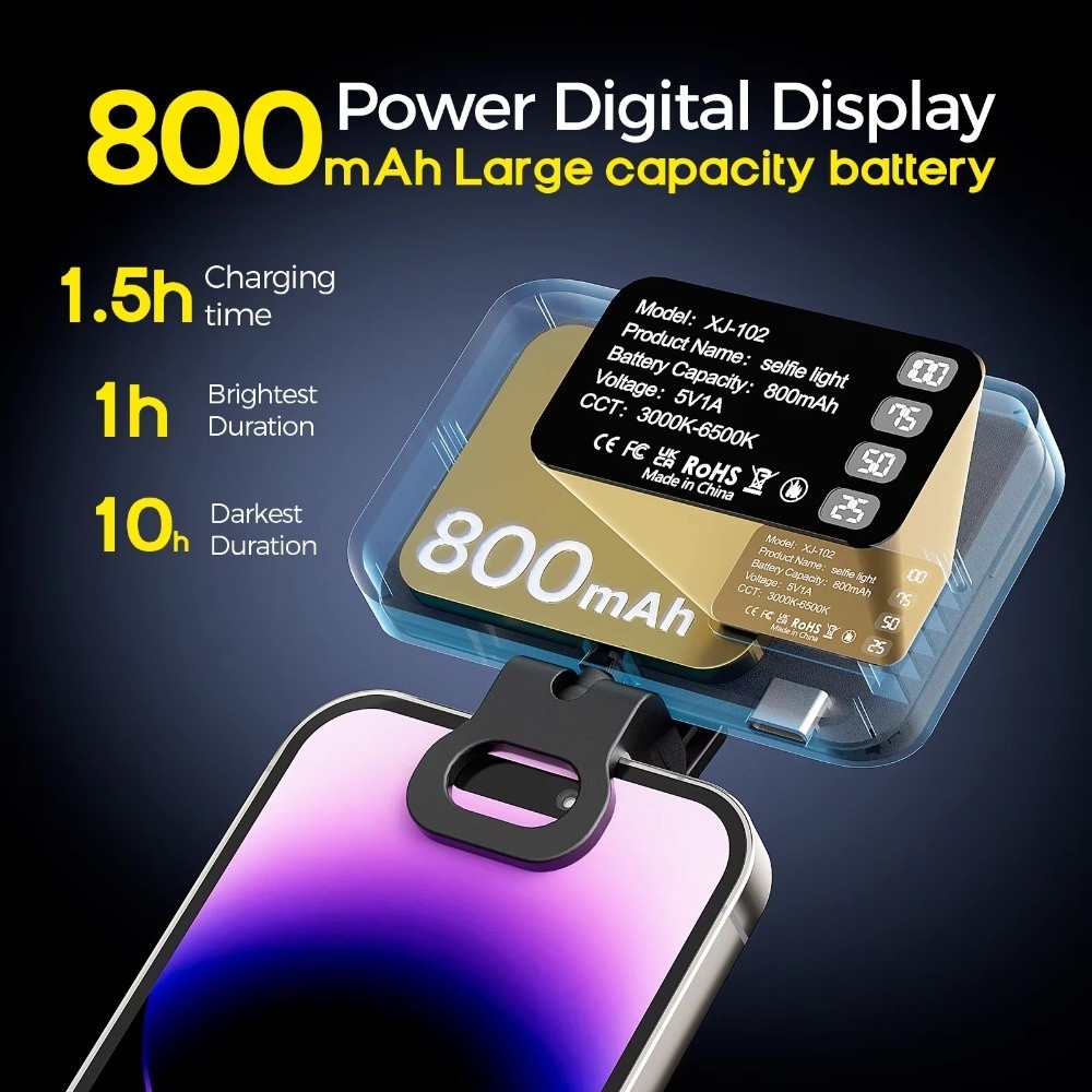 ไฟเซลฟี่ LED 800/1000mAh 3 โหม - Photography Lighting With Flash บทวิจารณ์และราคา