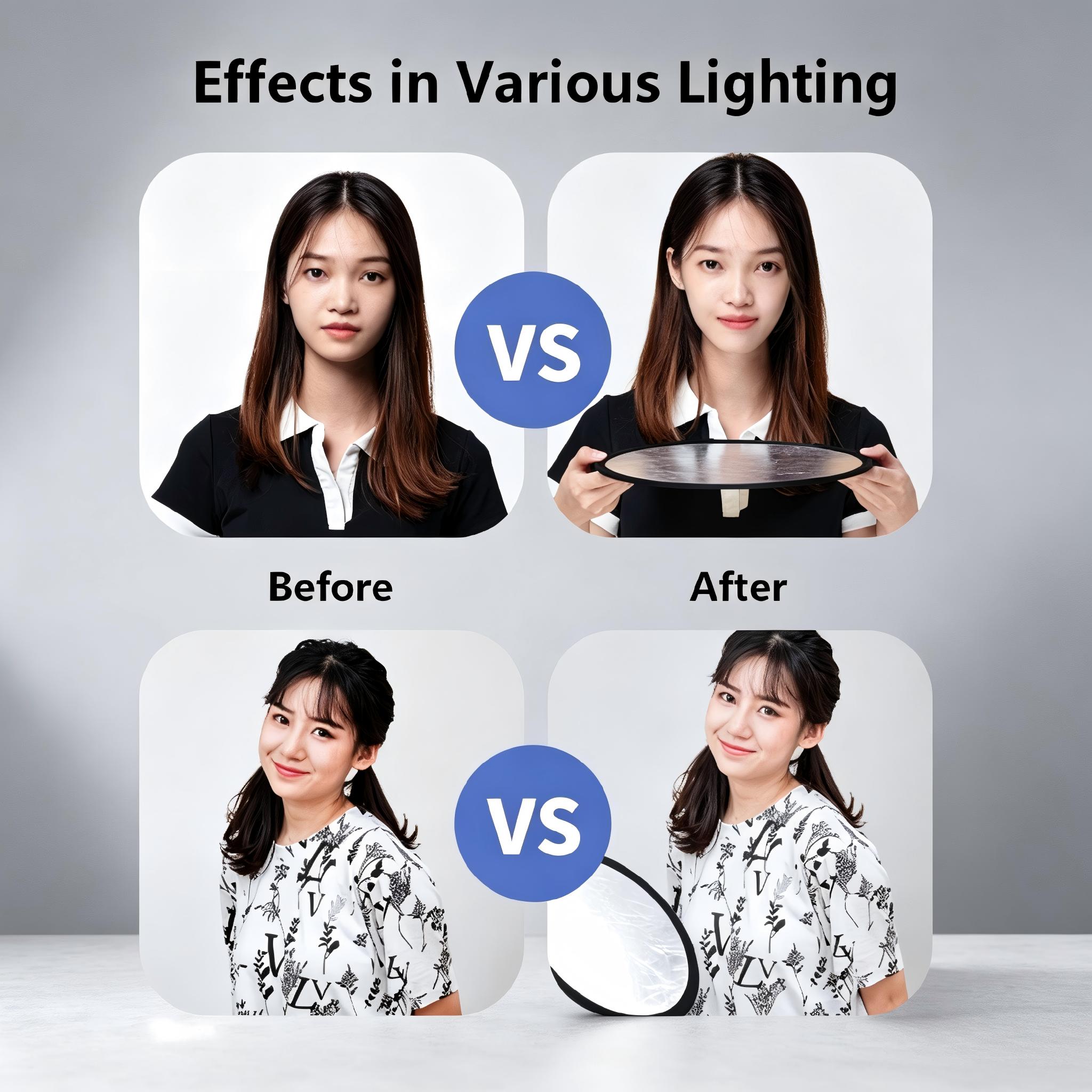 แผ่นสะท้อนแสงแบบพกพา 2-in-1 สอ - Photography Lighting Kit Portable บทวิจารณ์และราคา