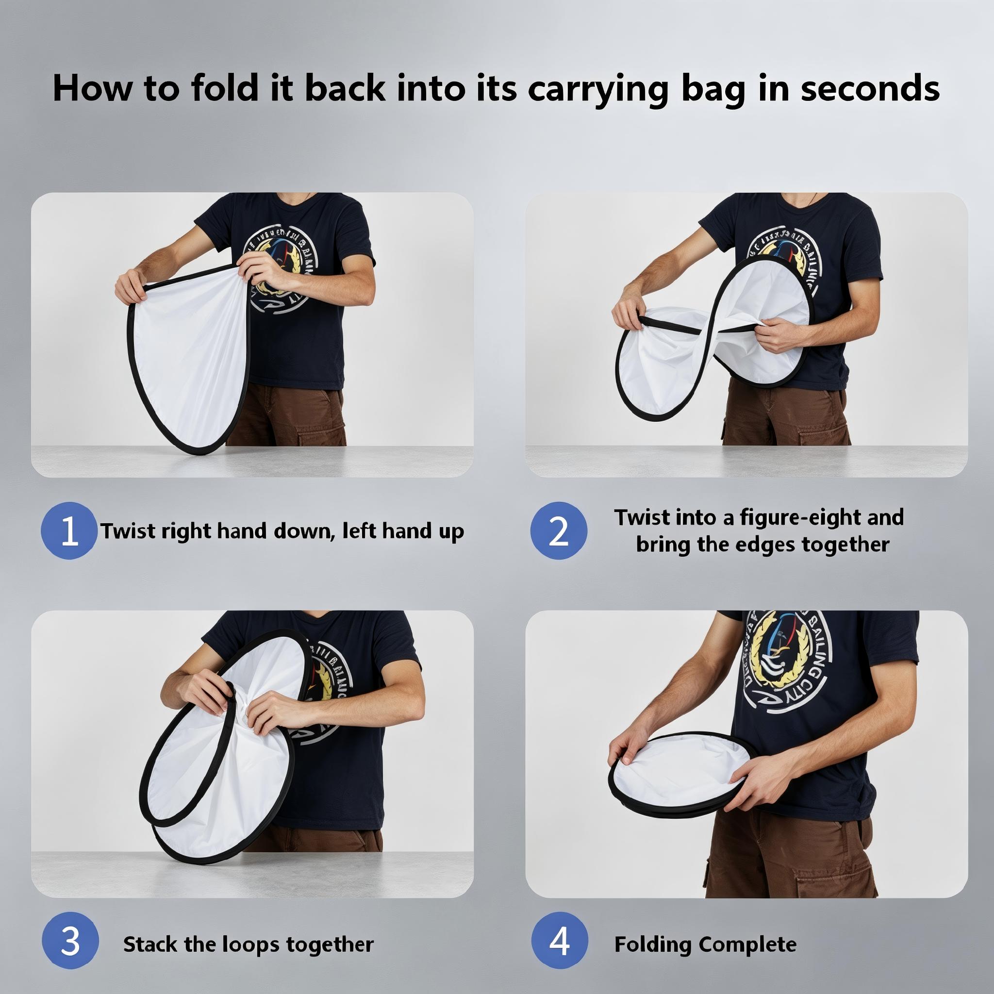 แผ่นสะท้อนแสงแบบพกพา 2-in-1 สอ - Photography Lighting Kit Portable บทวิจารณ์และราคา