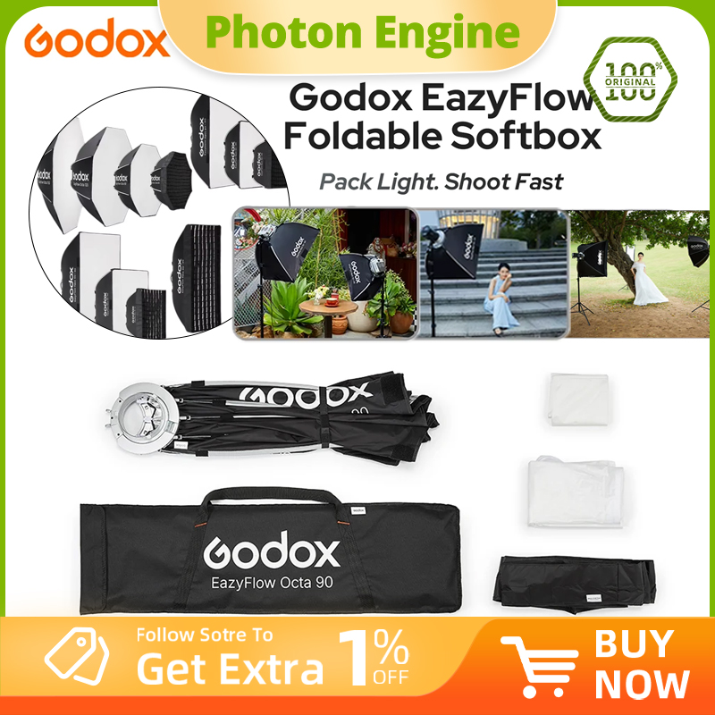 ซอฟต์บ็อกซ์พับได้ Godox EazyFl - Photography Lighting With Flash บทวิจารณ์และราคา