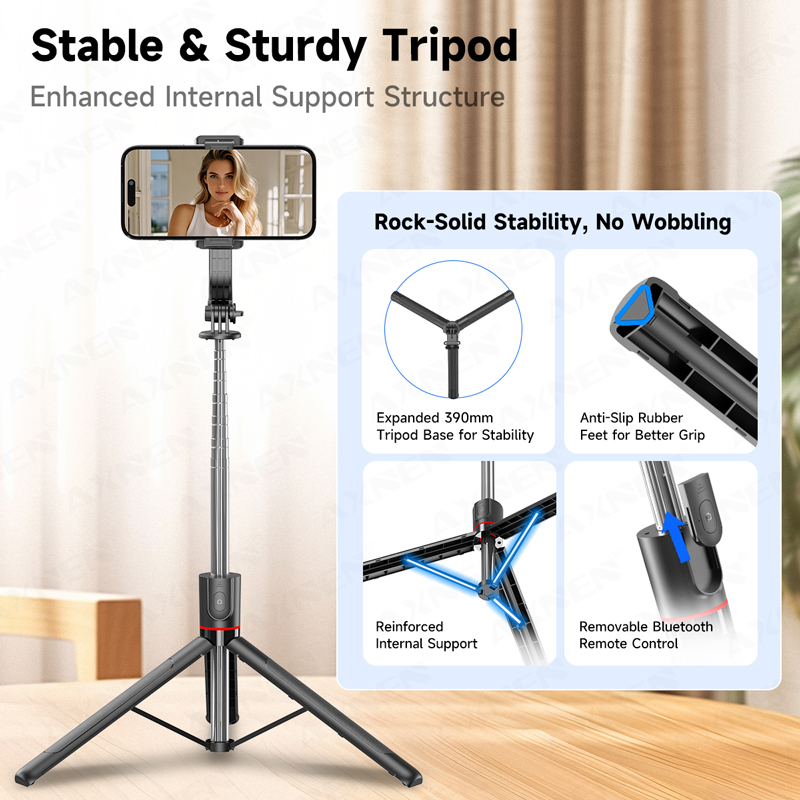 AXNEN F15 ไม้เซลฟี่แบบยืดได้ขา - Photography Video Lighting Kit With Adjustable Tripod Stand บทวิจารณ์และราคา